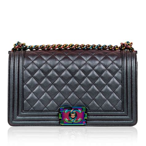 chanel boy bag iridescent|chanel black boyfriend bag.